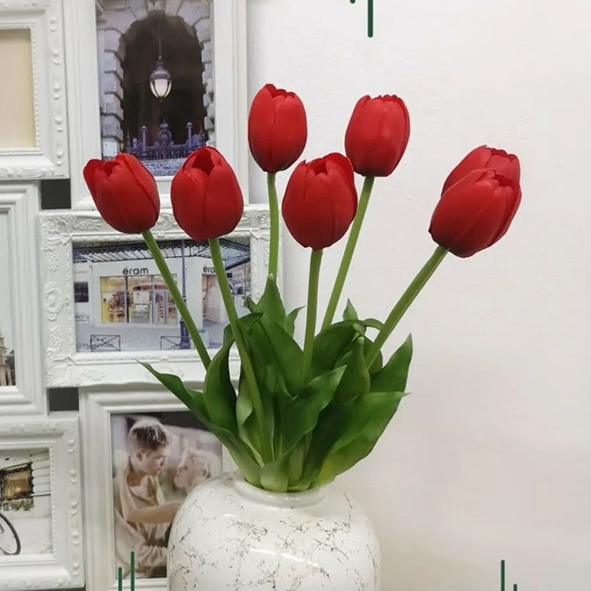 Искусственные цветы в Альметьевске | Цветы искусственные «Тюльпаны», красные, букет