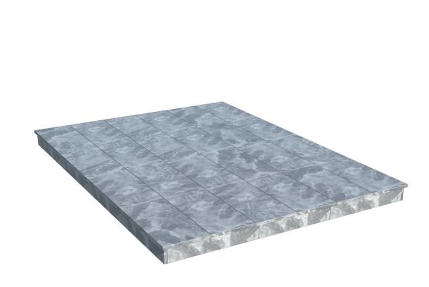 Площадки на могилу в Альметьевске | Площадка с вертикальной (10 см) мраморной облицовкой