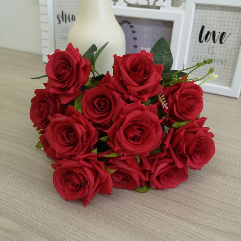 Искусственные цветы в Альметьевске | Цветы искусственные «Розы острые», красные, букет