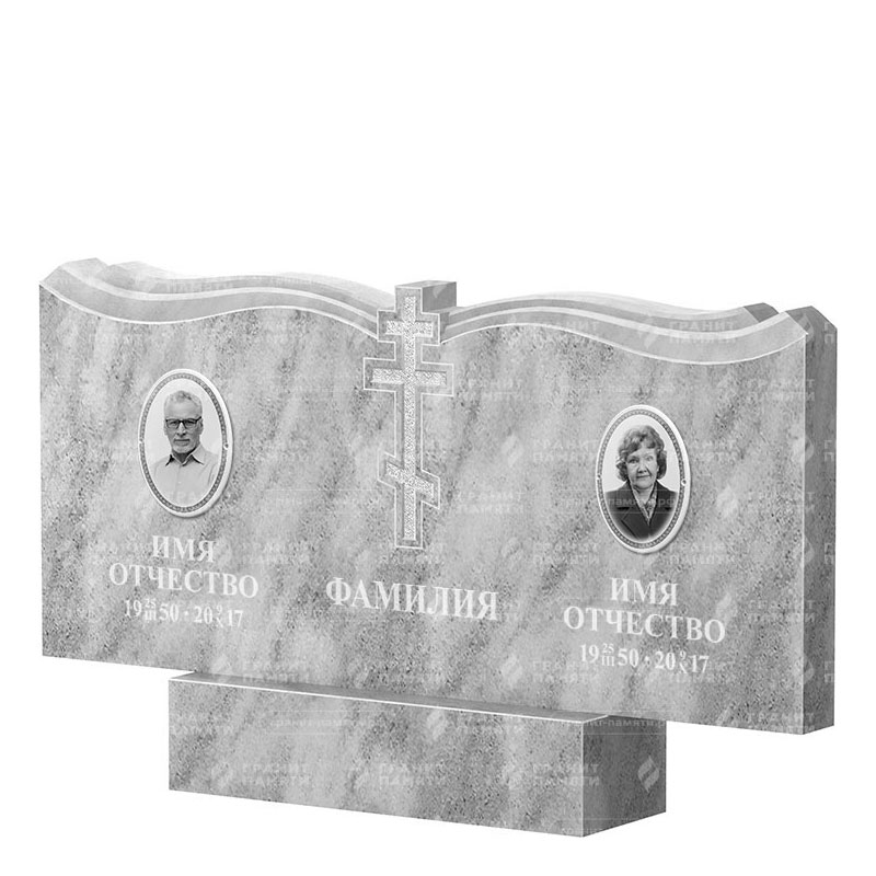 Памятники из мрамора в Альметьевске | Двойной мраморный памятник ФМ-262