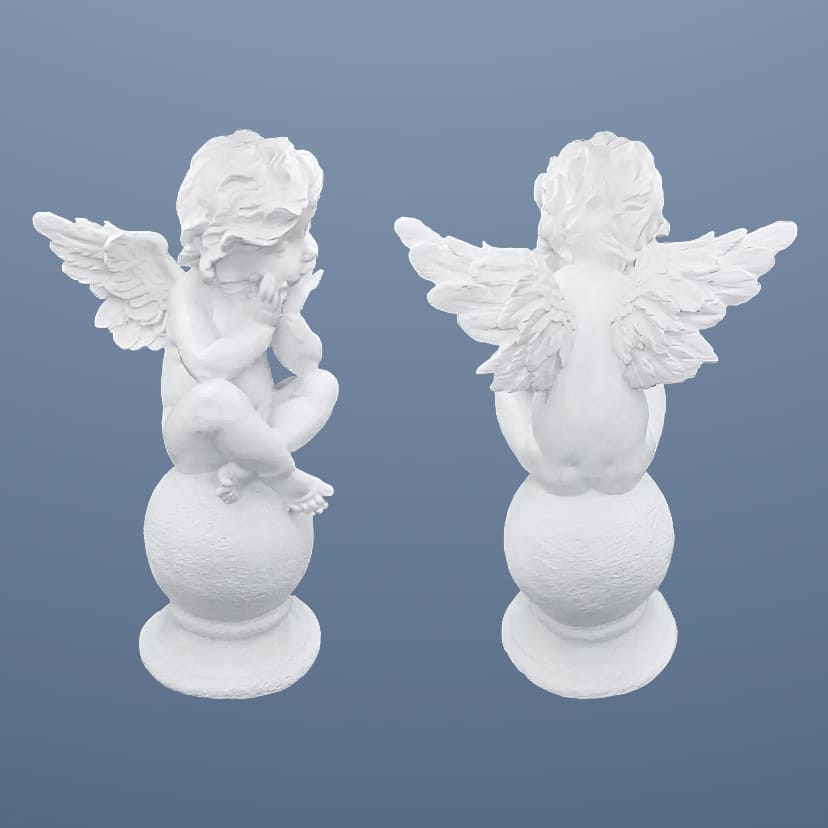 Скульптуры из искусственного мрамора в Альметьевске | Скульптура ангел на шаре №1