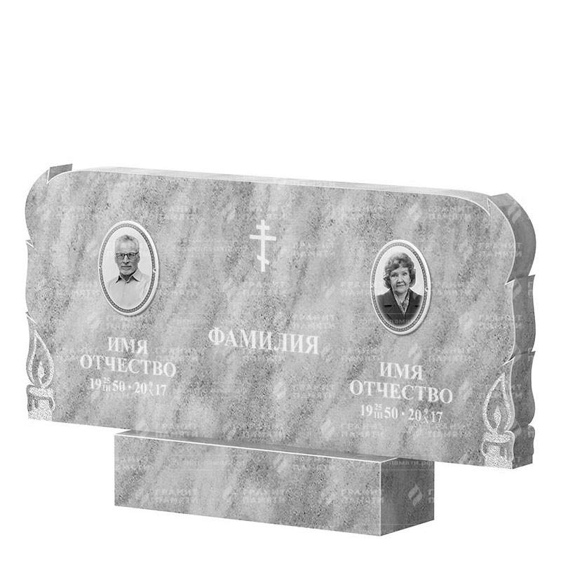Памятники из мрамора в Альметьевске | Двойной мраморный памятник ФМ-133