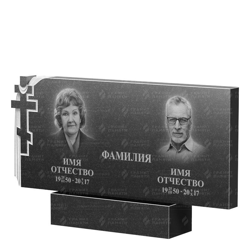 Памятники из гранита двойные в Альметьевске | Двойной гранитный памятник ФГ-139