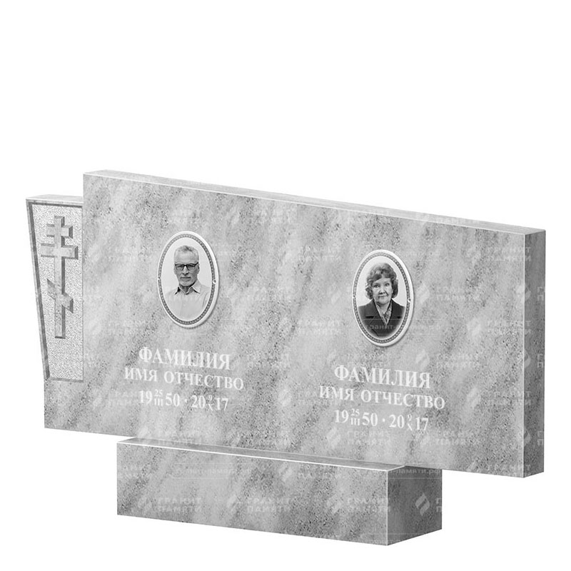Памятники из мрамора в Альметьевске | Двойной мраморный памятник ФМ-137