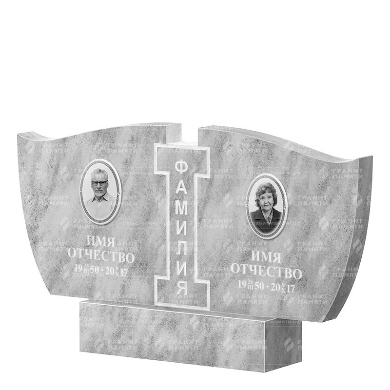Памятники из мрамора в Альметьевске | Двойной мраморный памятник ФМ-138