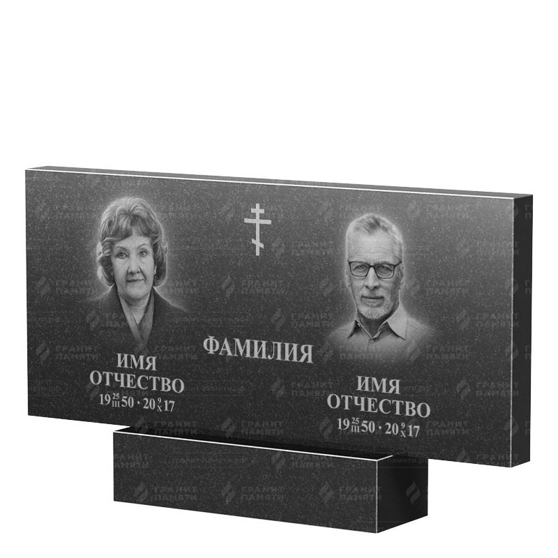Памятники из гранита двойные в Альметьевске | Двойной гранитный памятник, прямой