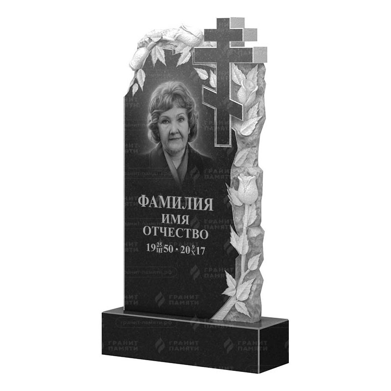 Памятники из гранита с цветами в Альметьевске | Гранитный памятник ФГ-088