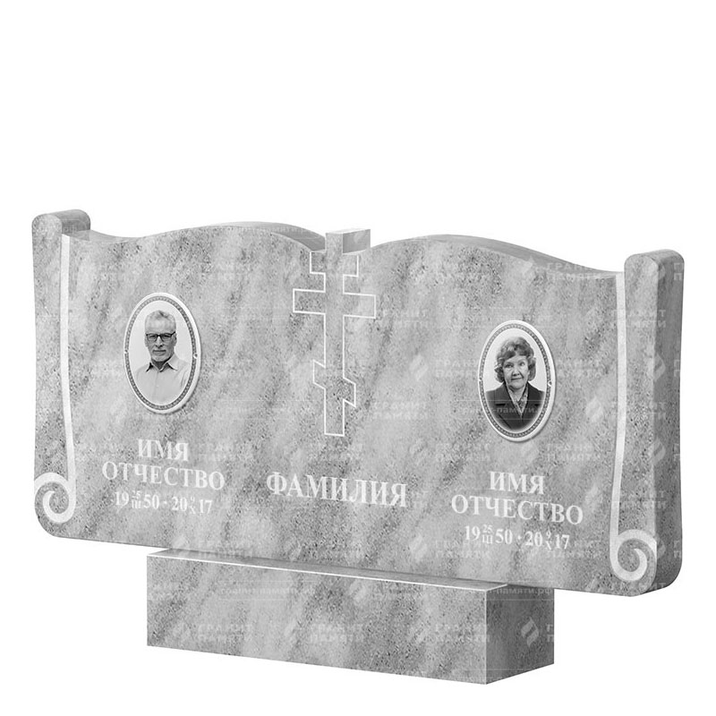 Памятники из мрамора в Альметьевске | Двойной мраморный памятник ФМ-263