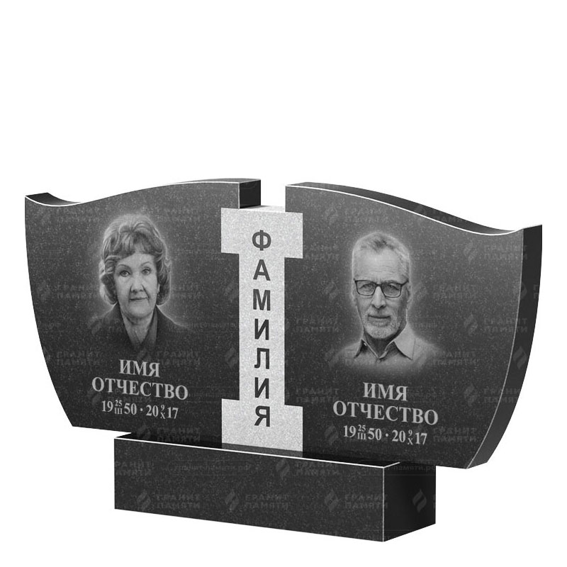 Памятники из гранита двойные в Альметьевске | Двойной гранитный памятник ФГ-138