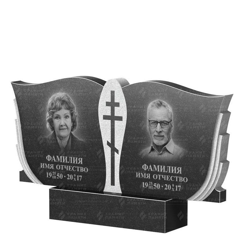 Памятники из гранита двойные в Альметьевске | Двойной гранитный памятник ФГ-136