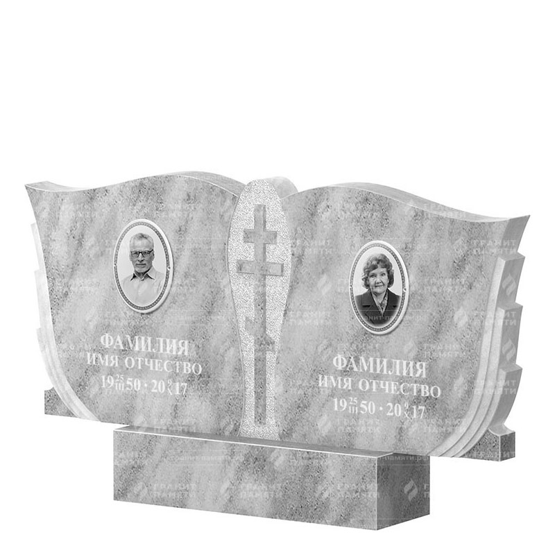 Памятники из мрамора в Альметьевске | Двойной мраморный памятник ФМ-136