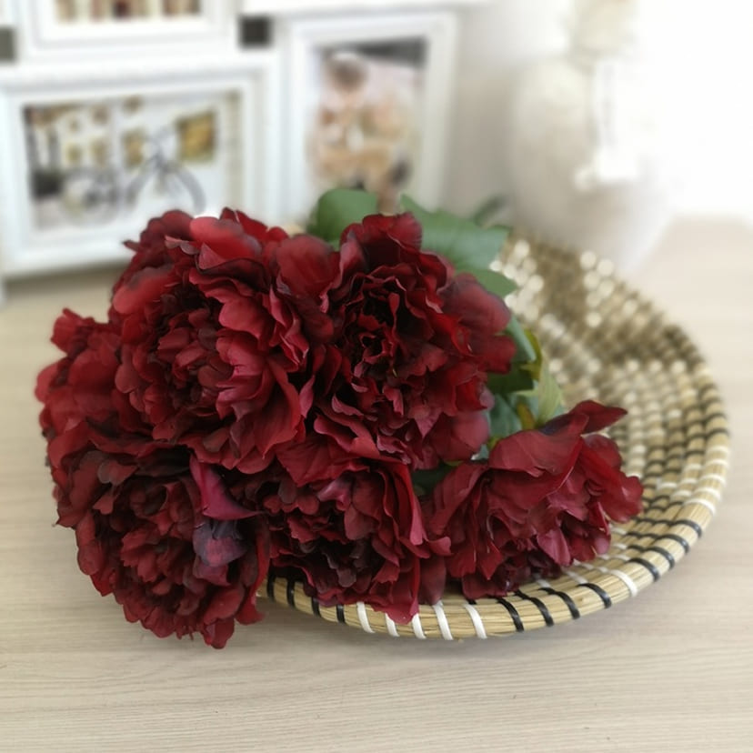 Искусственные цветы в Альметьевске | Цветы искусственные «Пионы», бордовые, букет