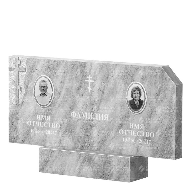 Памятники из мрамора в Альметьевске | Двойной мраморный памятник ФМ-134