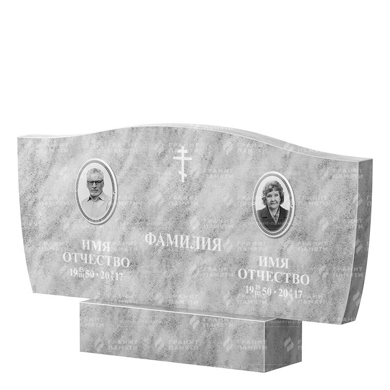 Памятники из мрамора в Альметьевске | Двойной мраморный памятник ФМ-258