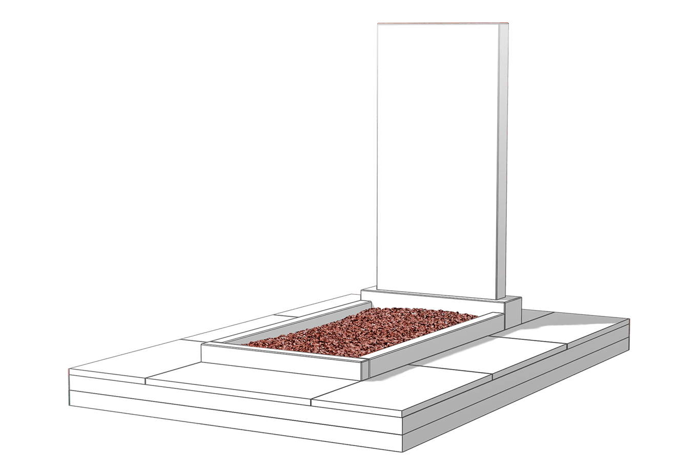 Засыпка цветника камушками в Альметьевске