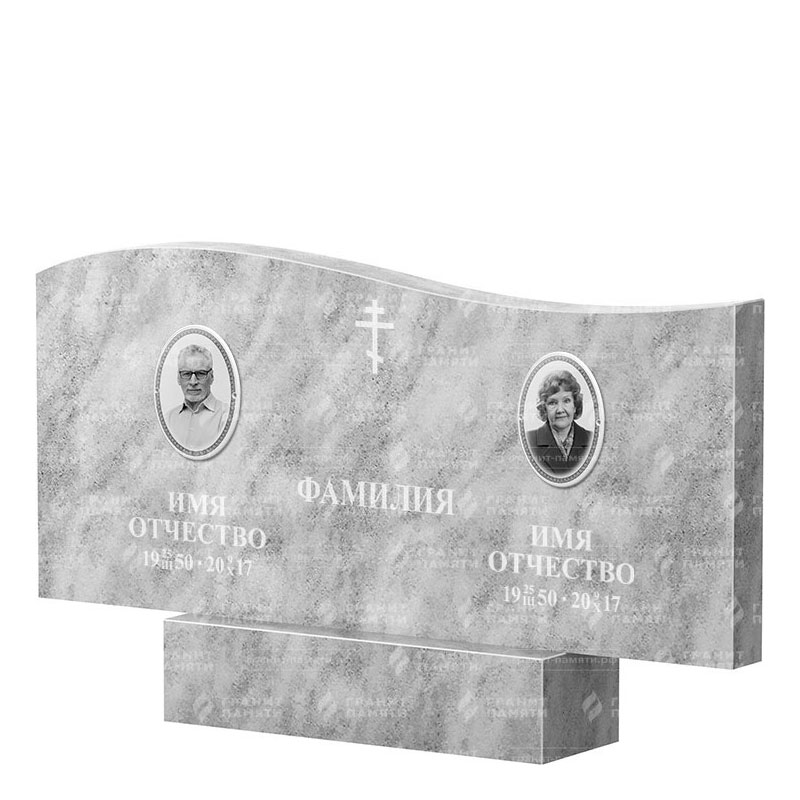 Памятники из мрамора в Альметьевске | Двойной мраморный памятник ФМ-255
