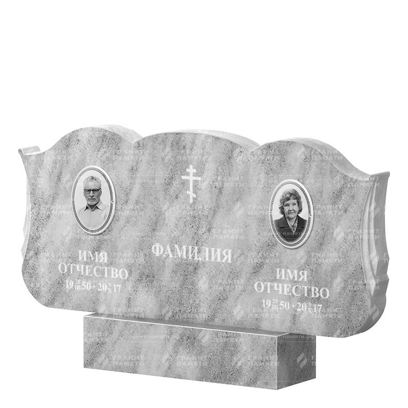 Памятники из мрамора в Альметьевске | Двойной мраморный памятник ФМ-261