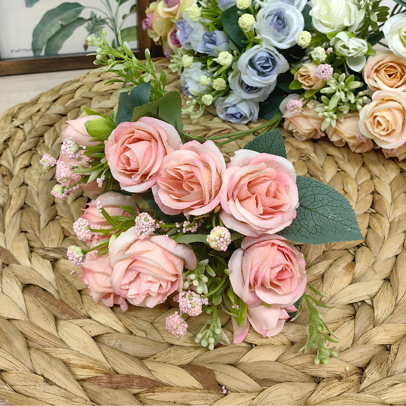 Искусственные цветы в Альметьевске | Цветы искусственные «Розы», нежно-розовые, букет