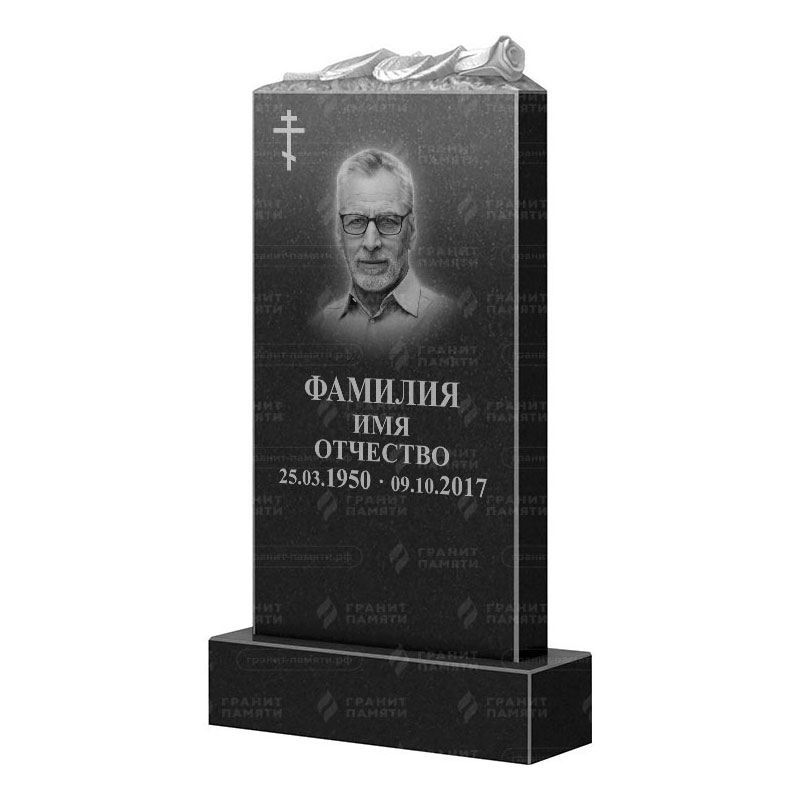 Памятники из гранита с цветами в Альметьевске | Гранитный памятник ФГ-105