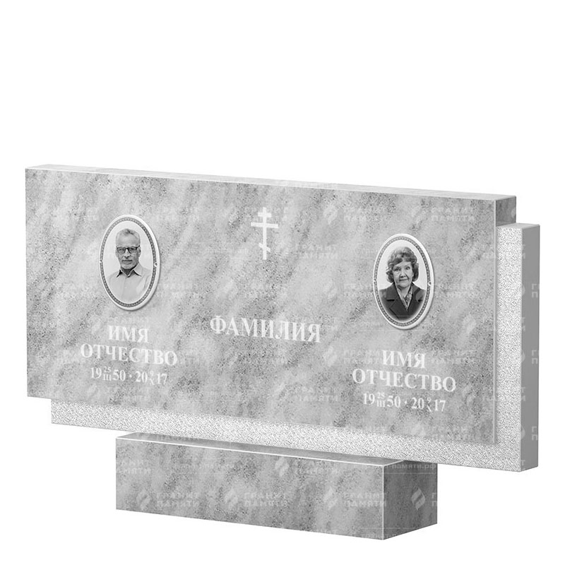 Памятники из мрамора в Альметьевске | Двойной мраморный памятник ФМ-132