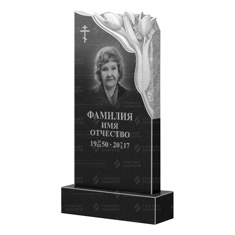 Памятники из гранита с цветами в Альметьевске | Гранитный памятник ФГ-113